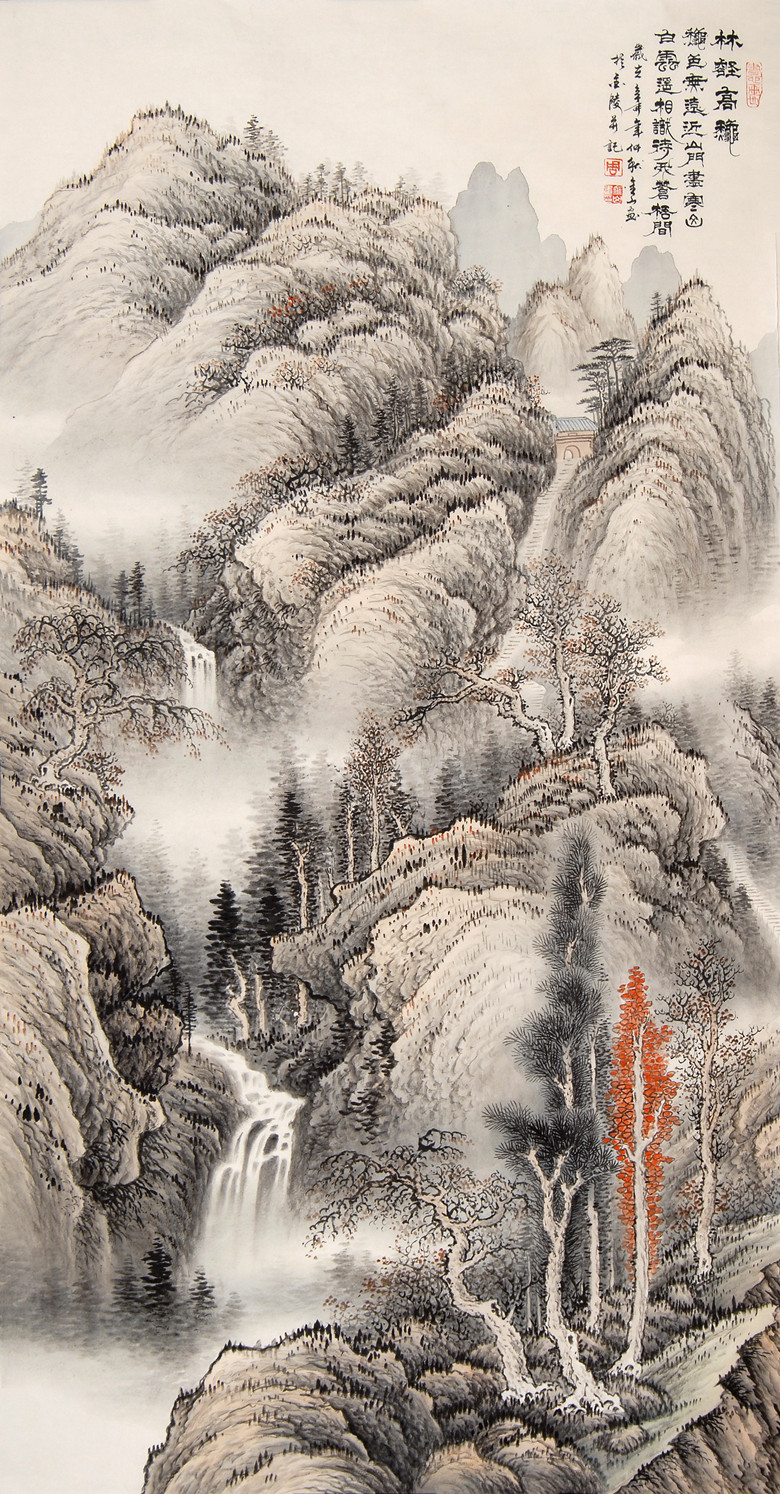 【林壑高秋-周金山山水国画-纸本(2011年作】周金山作品_个人作品