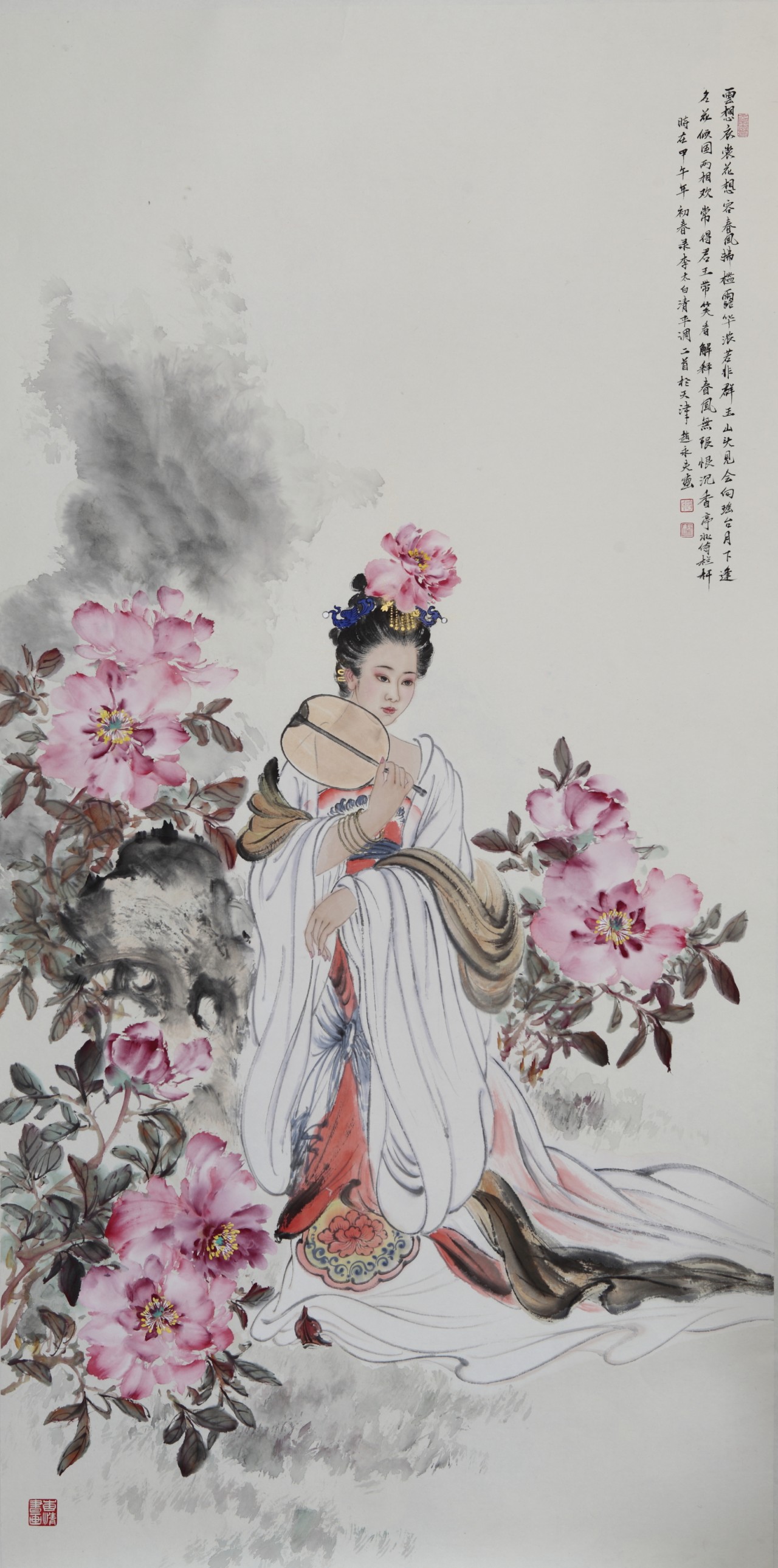 【四美图之杨贵妃68x135cm-赵永夫人物国画-纸本(2012