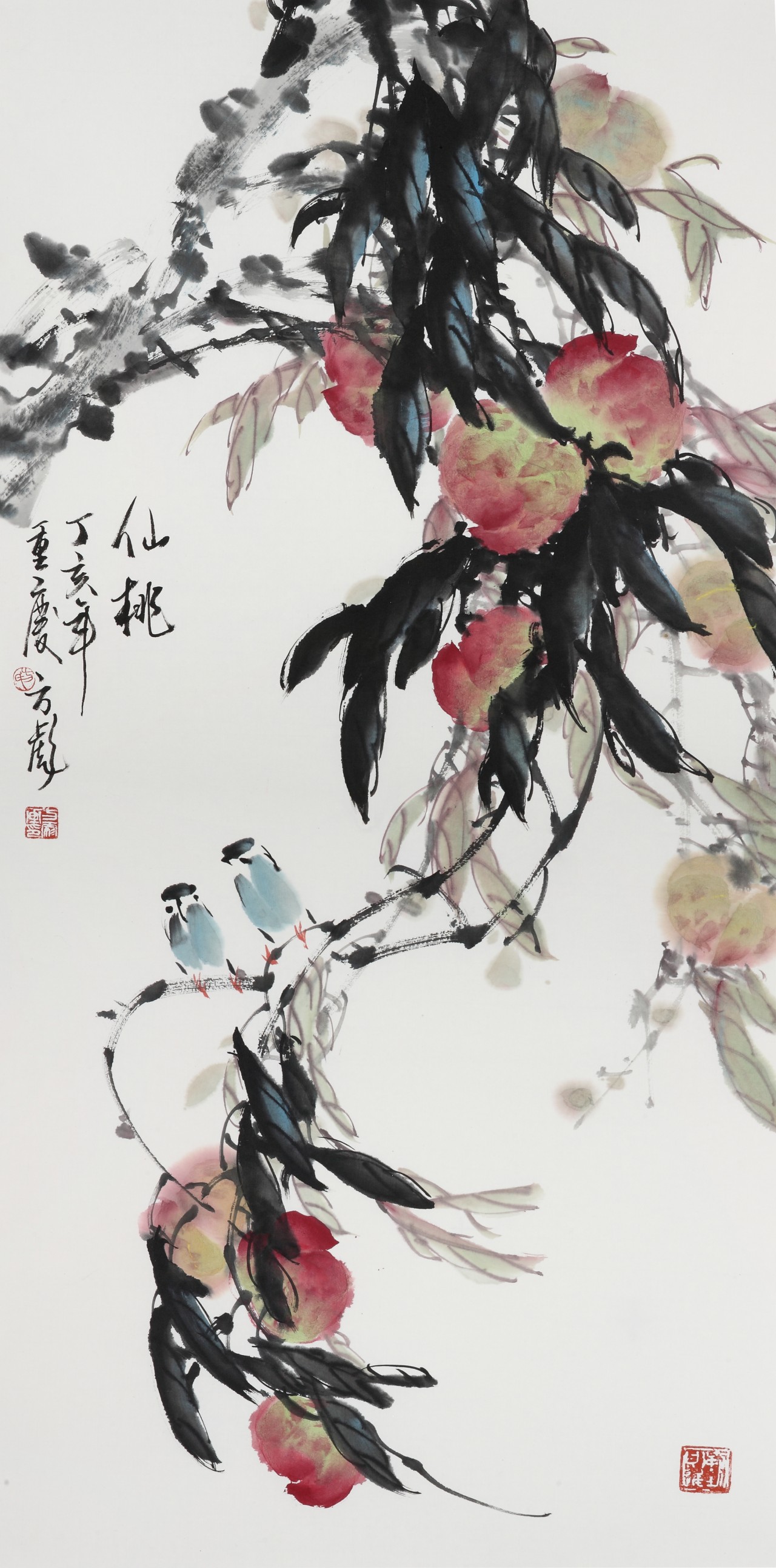 【仙桃-方彪花鸟国画-纸本(2013年作)】方彪花鸟集