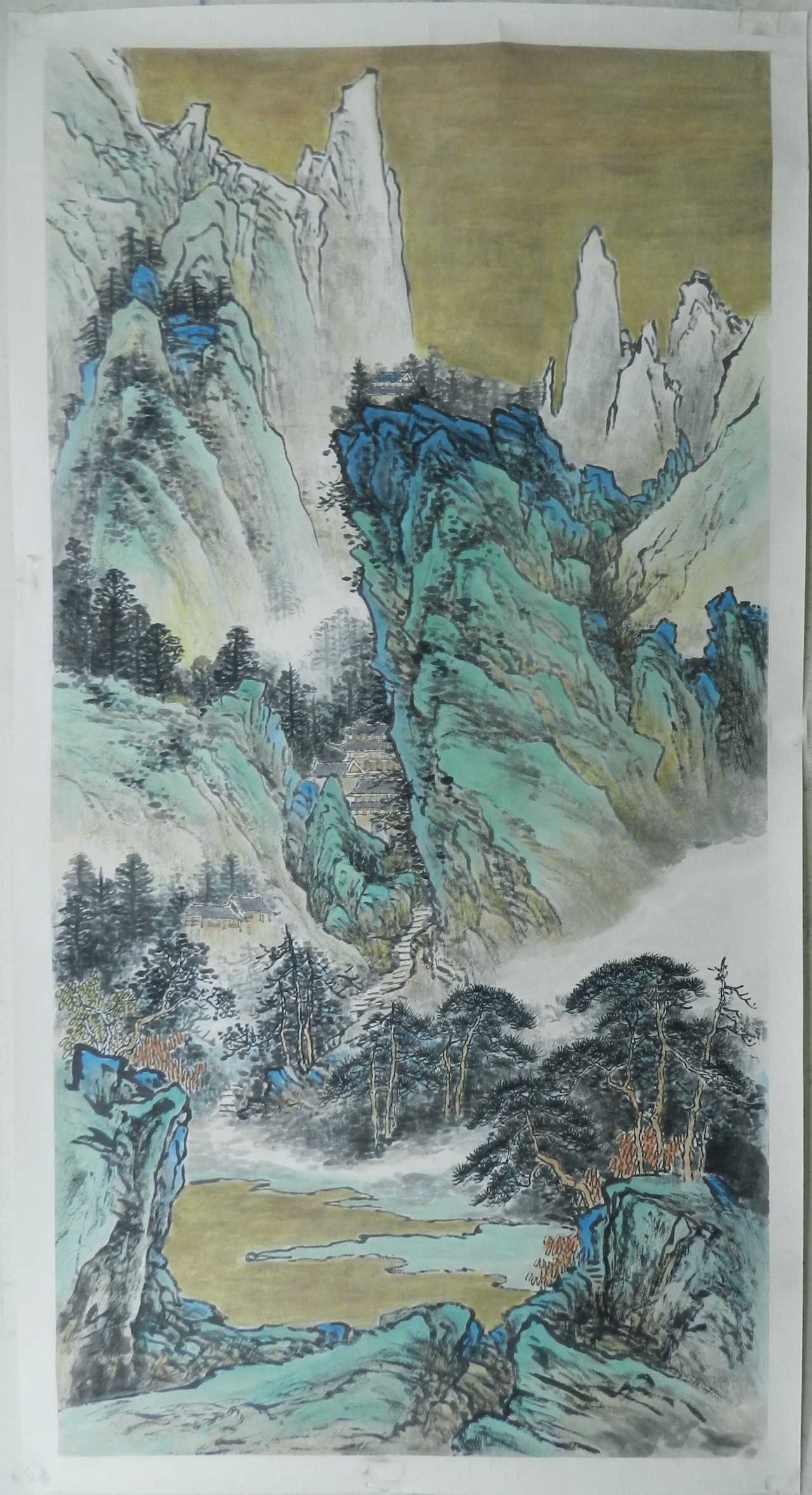 【青绿山水-钟永翔山水国画-纸本(2011年作)】钟永翔