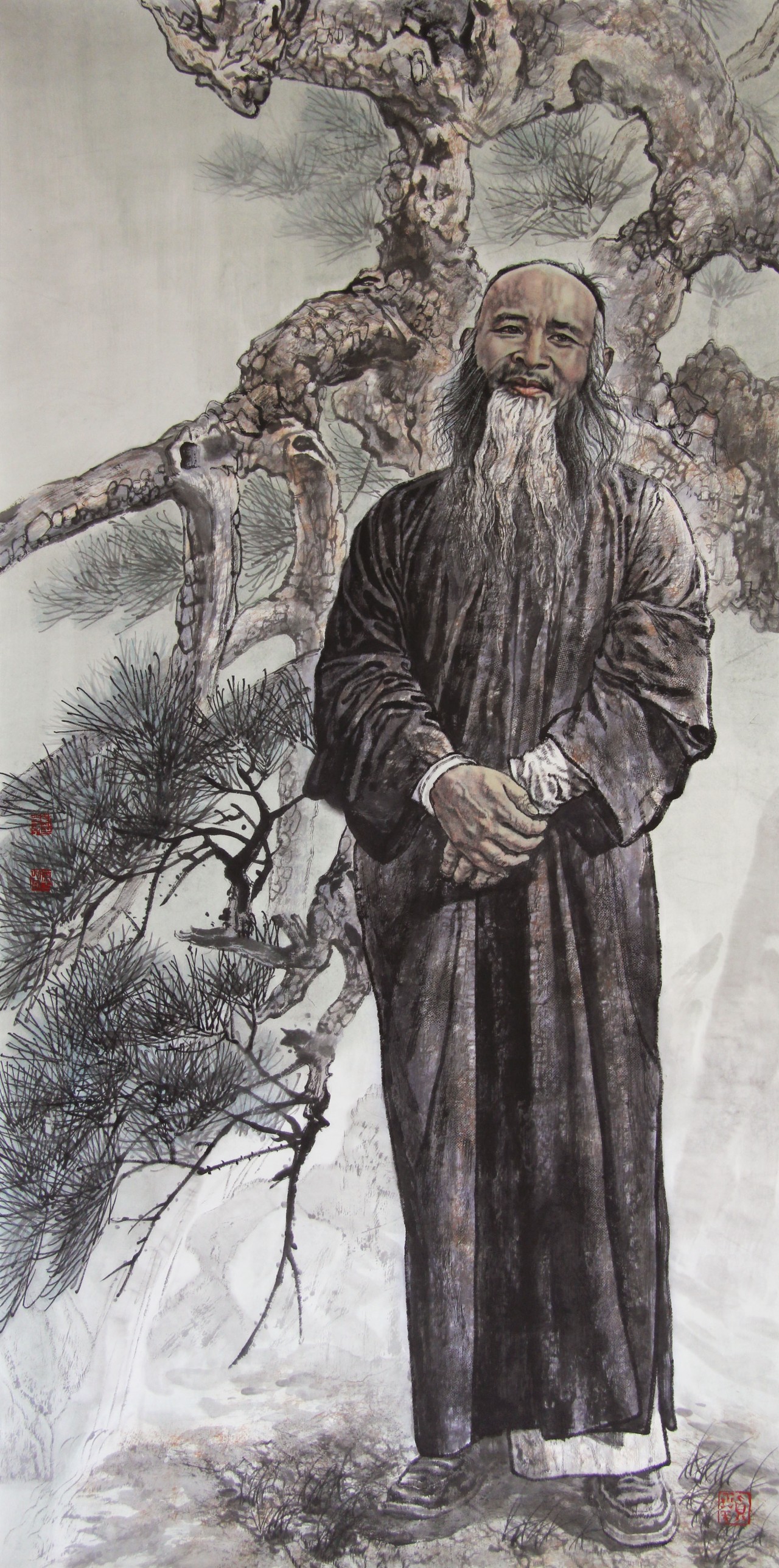 【百年巨匠——大风堂主之一-刘少宁人物 国画-纸本