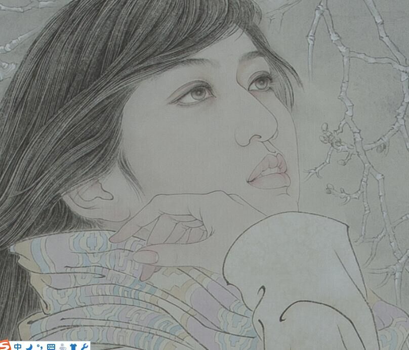 【《春尤寒》局部 于栋华 -于栋华人物国画-纸本(2013
