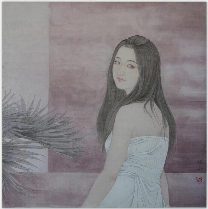 【《筱彤》于栋华-于栋华人物国画-纸本(2015年作)】
