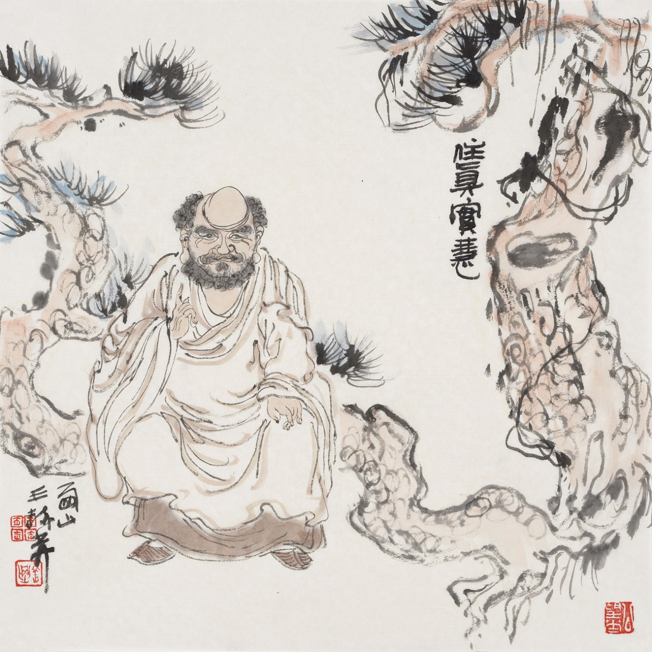 【罗汉系列-王赫赫人物国画-纸本(2014年作)】王赫赫