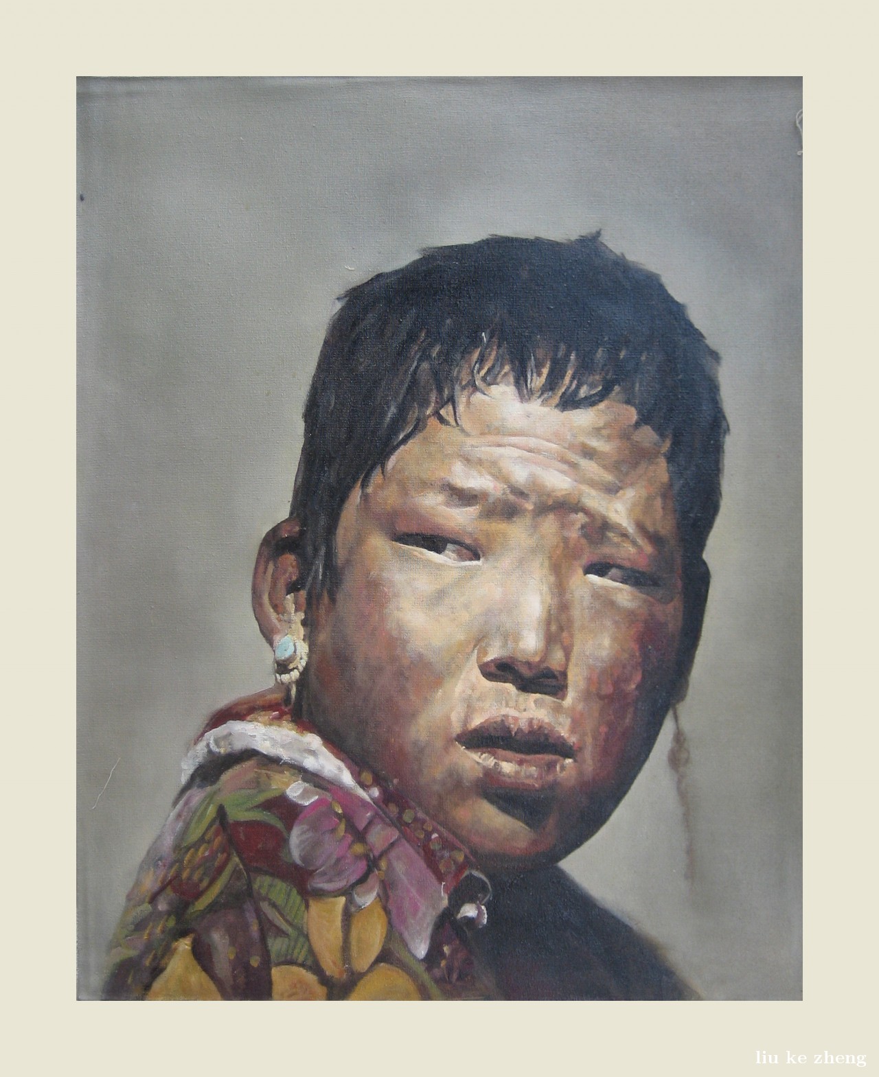 【遥远的雍布拉康-刘可峥人物油画-布面(2004年作)】