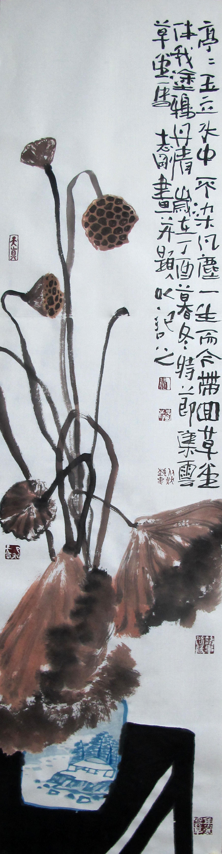 《枯荷图》135cm×34cm,2018