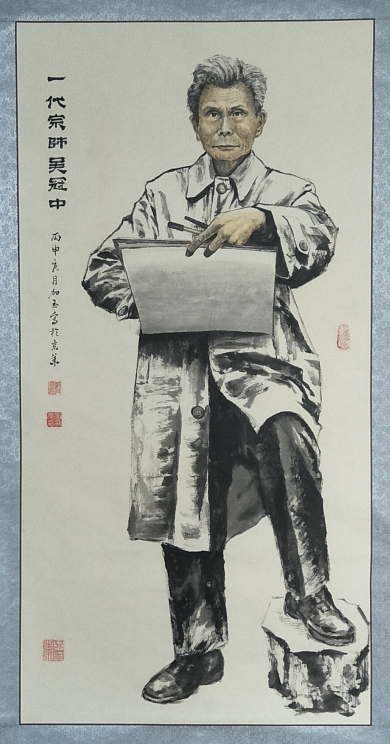 【一代宗师吴冠中-刘加玉人物国画-纸本(2016年作)】