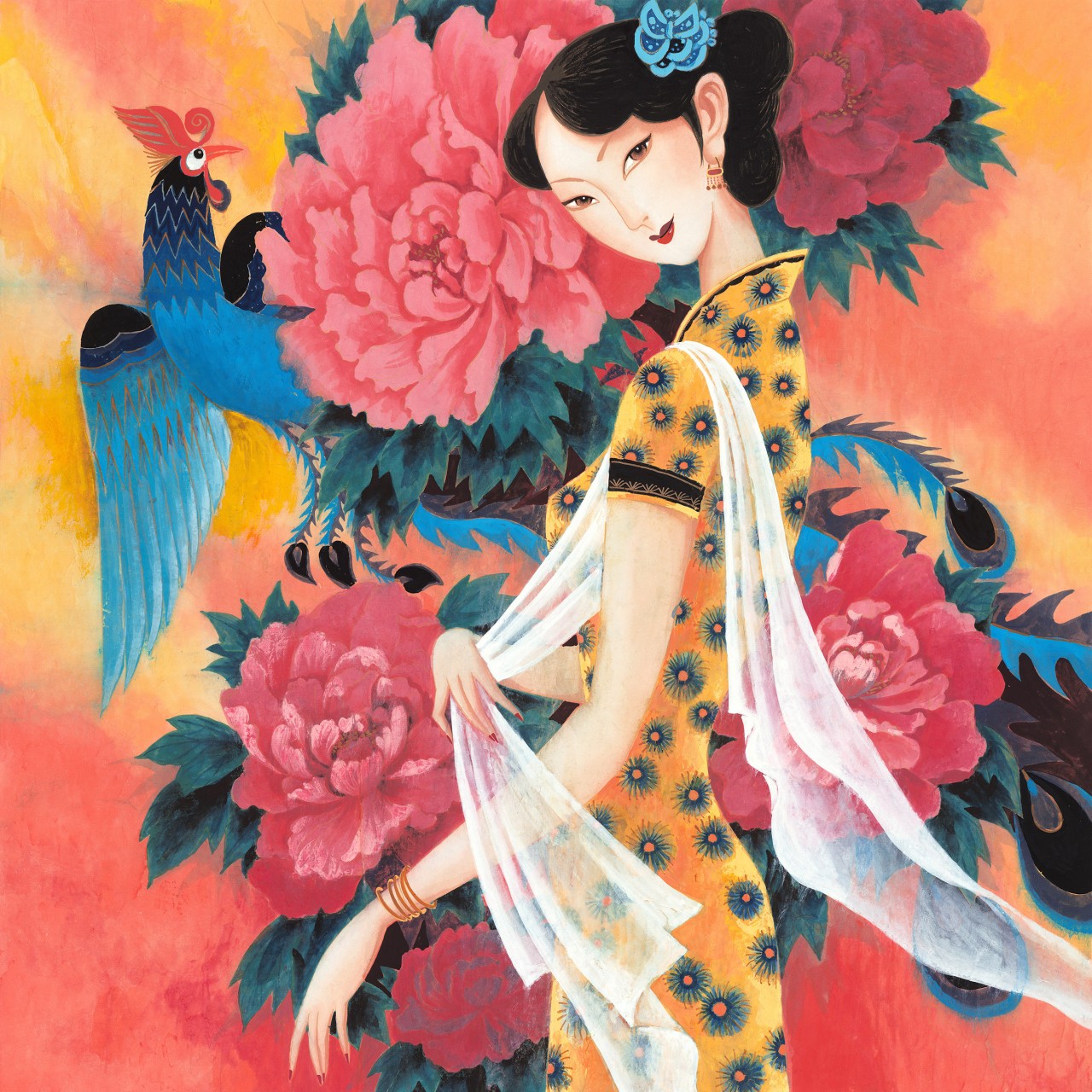 【《秋·芳妍》-李守白人物水彩水粉-纸面(2013年作)】李守白重彩人物