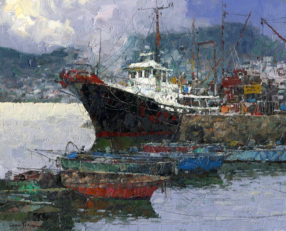 姜小松 《香港長洲碼頭》