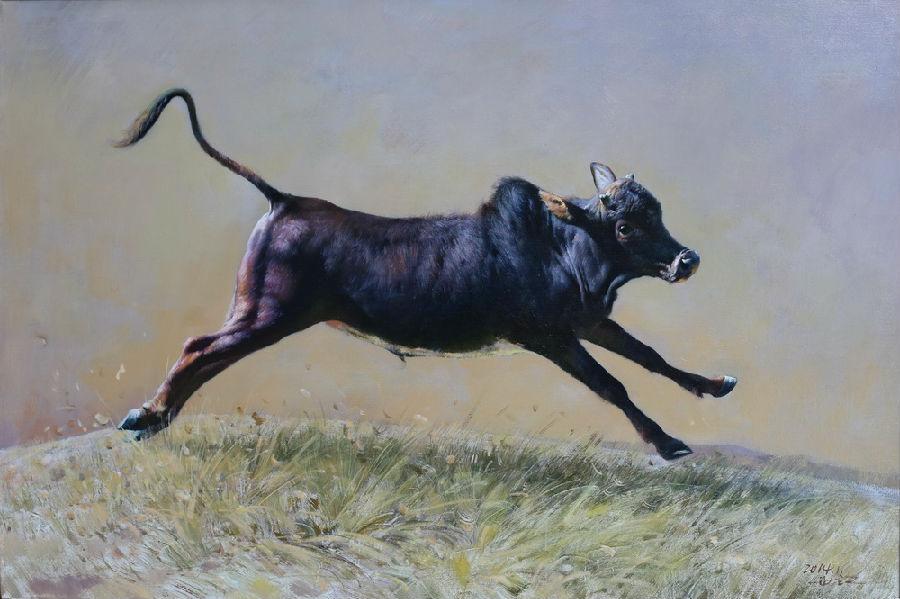 刘世江  奔跑的小牛之一>