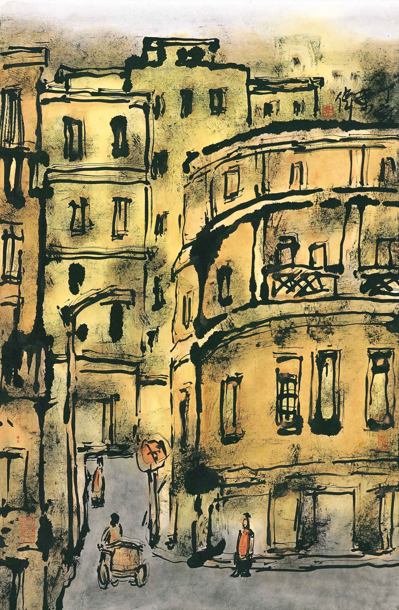 【《中国城市·老街市》系列 68x46cm 2007年作 (3)-李东伟其他国画