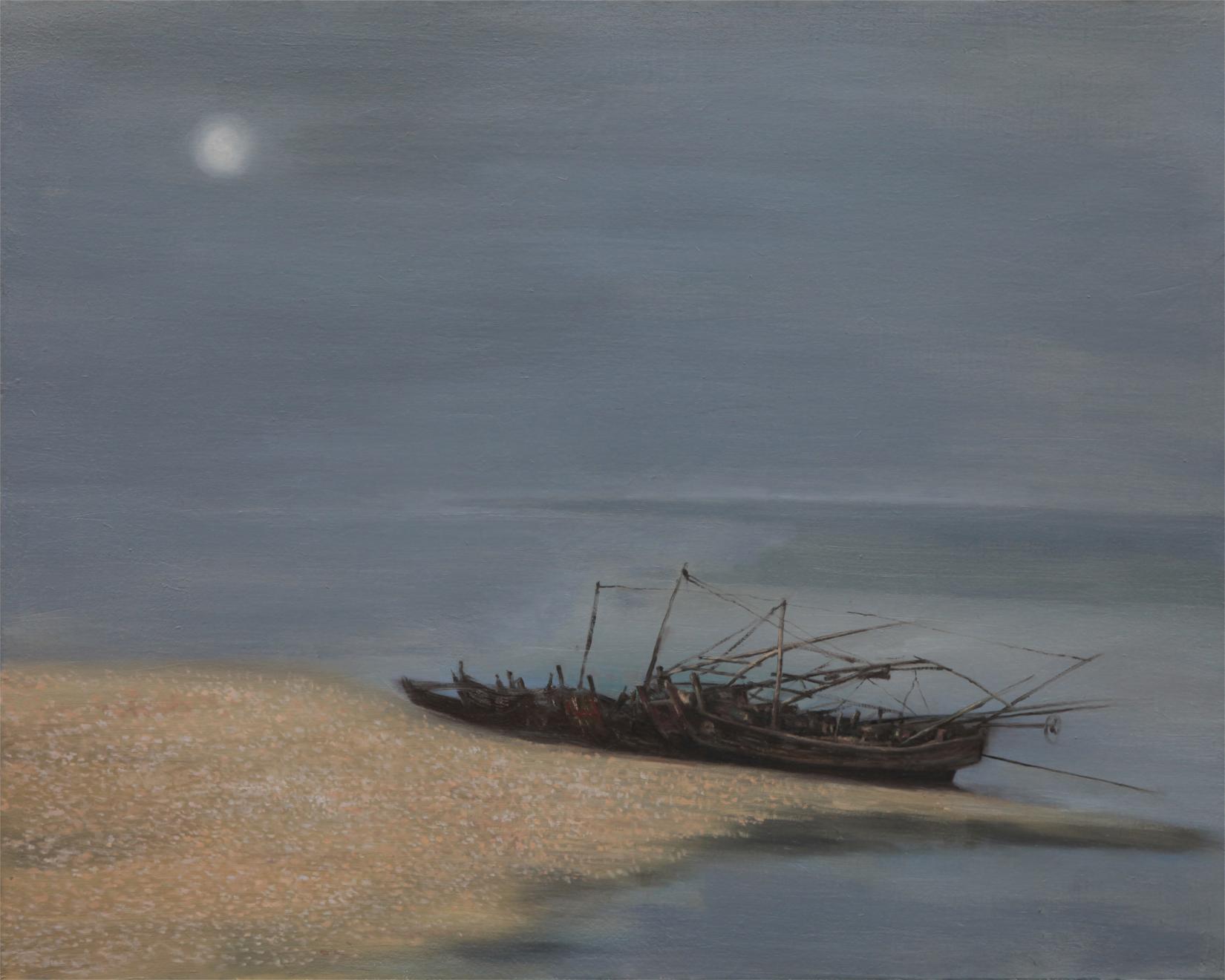 吴健 《静夜》吴健 布面油画 尺寸:90cm×80cm