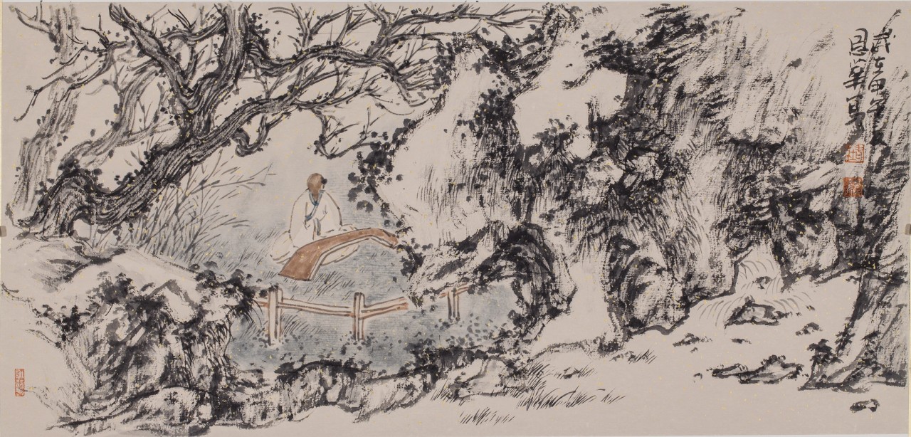 【参禅图-杜恩华山水国画-纸本(2014年作)】杜恩华卡纸百幅作品_个人