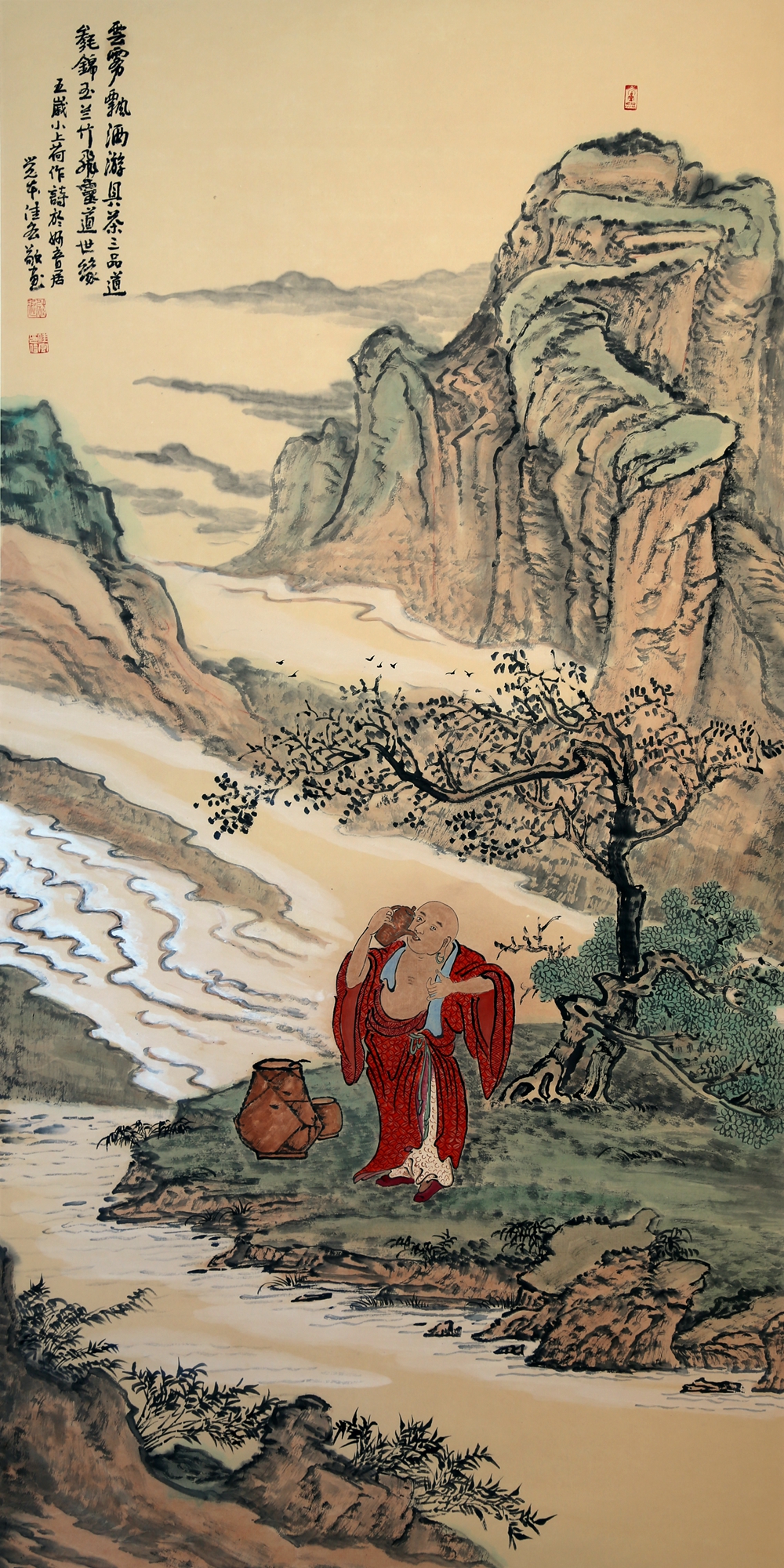 【具茶三品道-迟佳宏山水国画-纸本(2013年作)】迟佳宏佛画山水作品