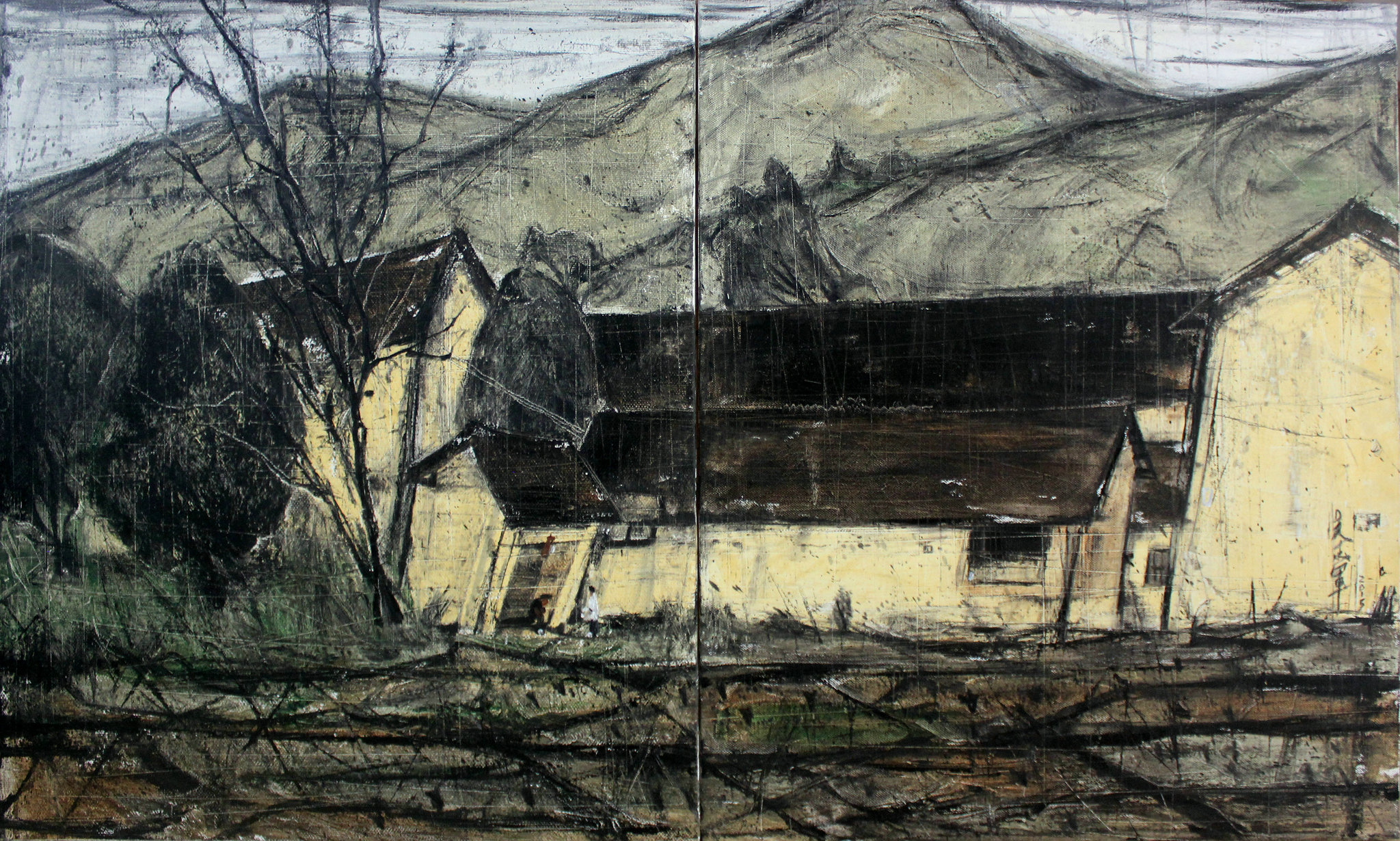 吴志军 《遗失的小院》70x120cm  布面油画