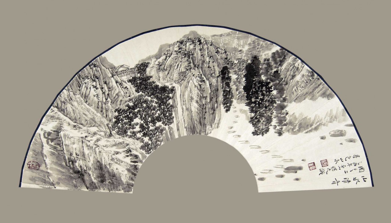 【山水清音-封曙光山水国画-纸本(2015年作)】封曙光扇面作品_个人