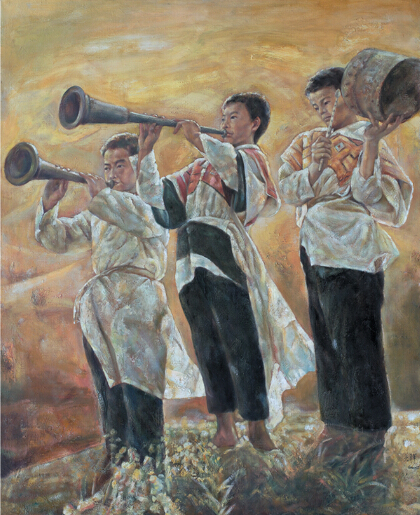 【晨曲-黄光辉人物油画-布面(2000年作)】黄光辉作品_个人作品推介