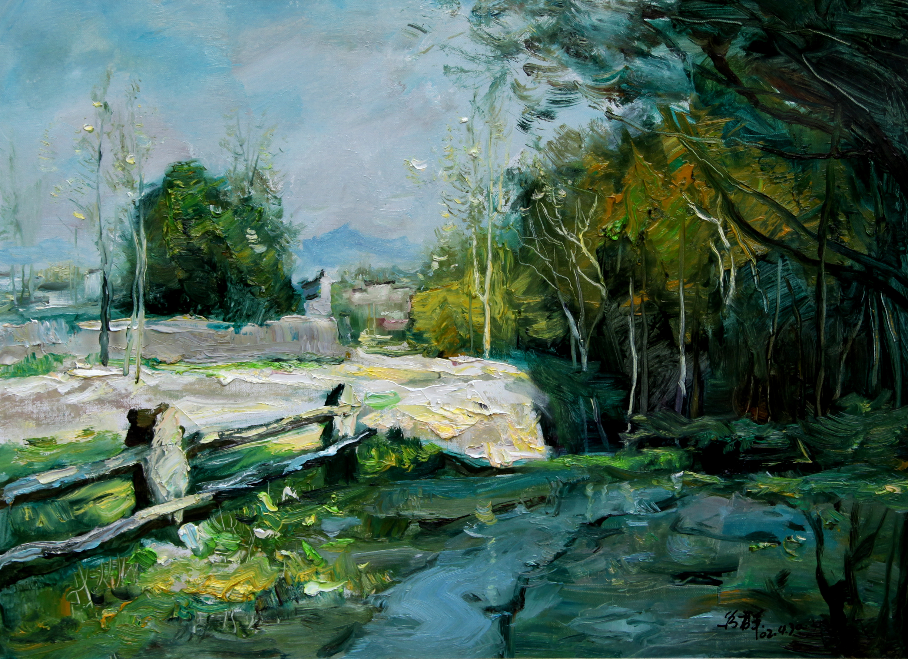 钱为群 山村晨曲