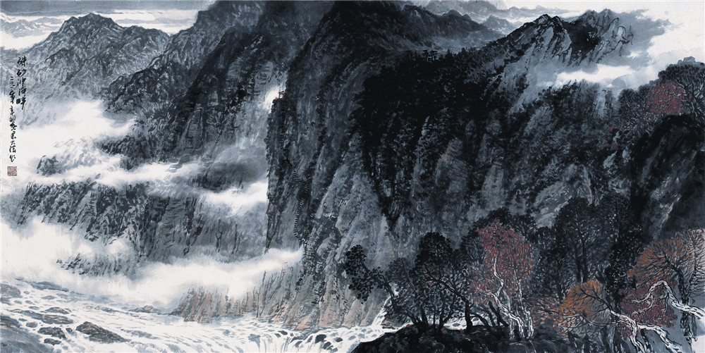 石大法 朱砂冲河畔68cm×136cm