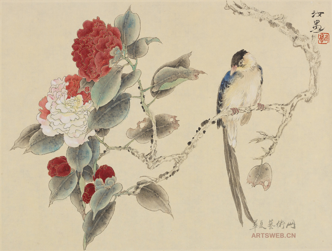 郭汝愚 牡丹小鸟