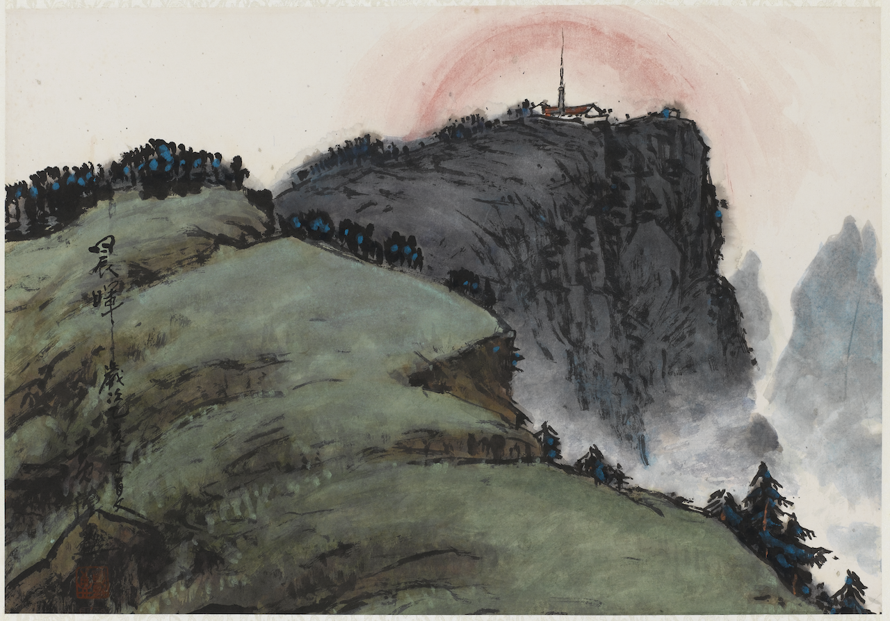 【024晨辉-黄强山水国画-纸本(1995年作)】黄强作品_个人作品推介