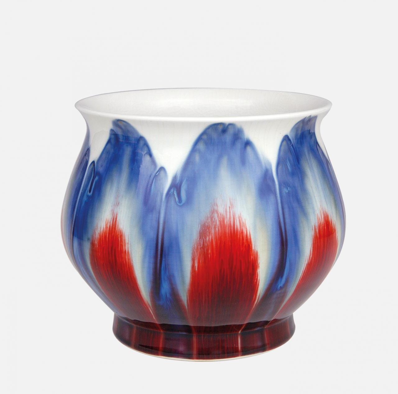 【莲花尊-邓希平静物陶瓷---(年代不详年作)】邓希平高温颜色釉—瓷瓶