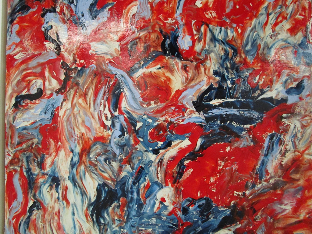 【红色交响曲-熊小平抽象油画-布面(2012年作)】熊小平作品_个人作品