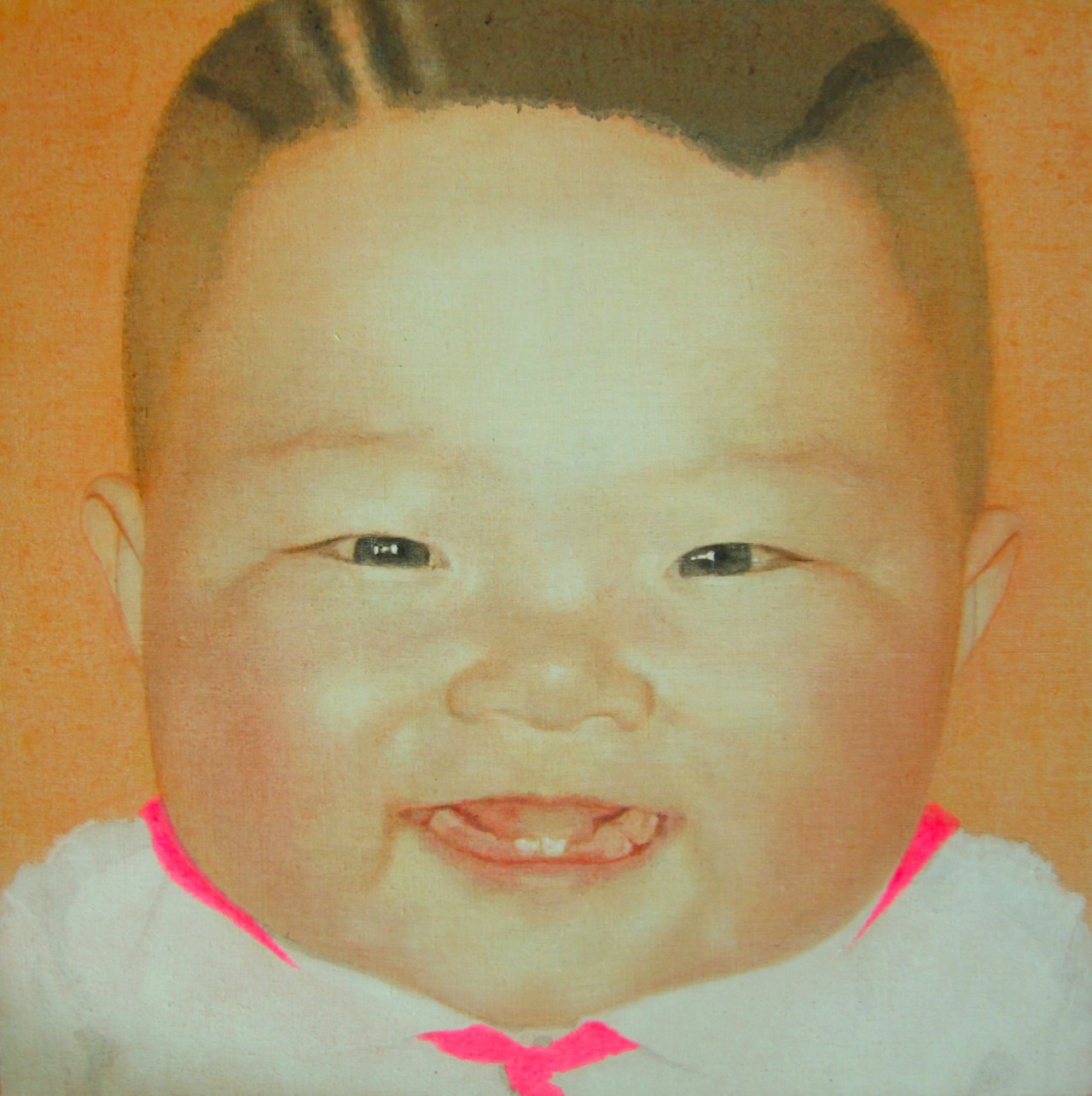 【红孩儿 2016年小画第四号 35x35cm 综合材料-余陈人物综合材料