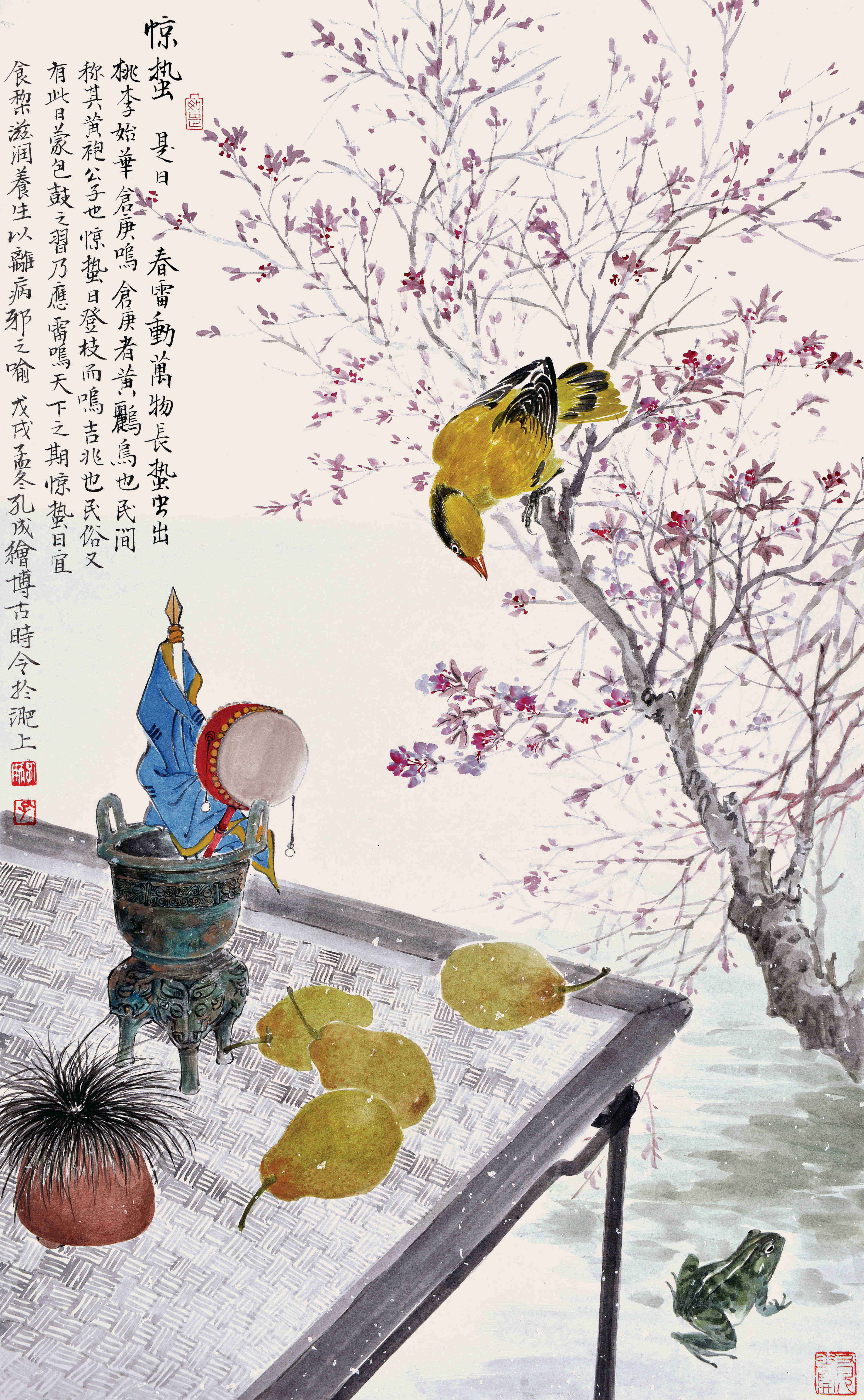 【惊蛰-孔成花鸟国画-纸本(2018年作)】孔成作品_个人作品推介,展示