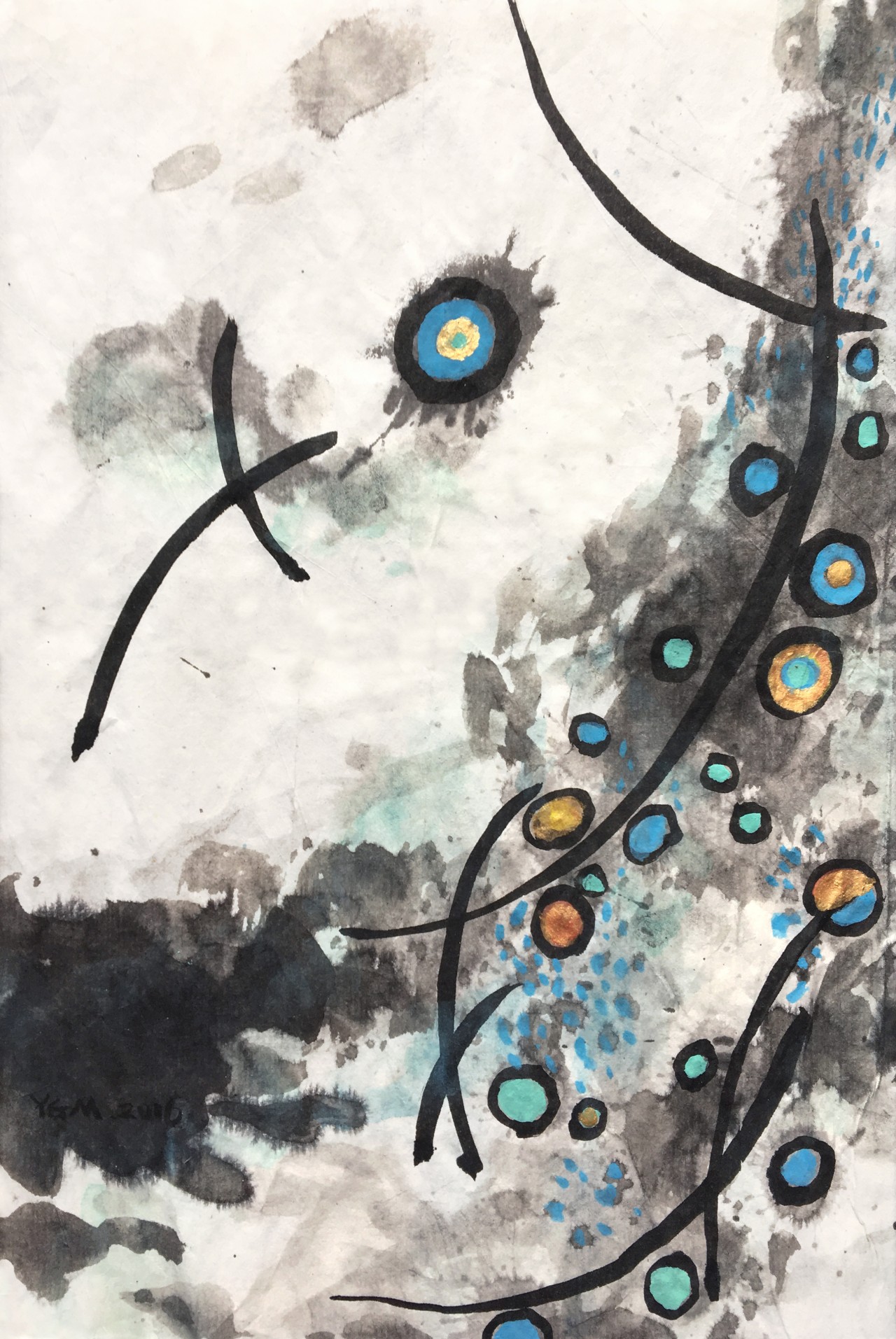 抽象当代水墨-纸面(2016年作)】杨光迈脉01像系列(水墨)作品_个人