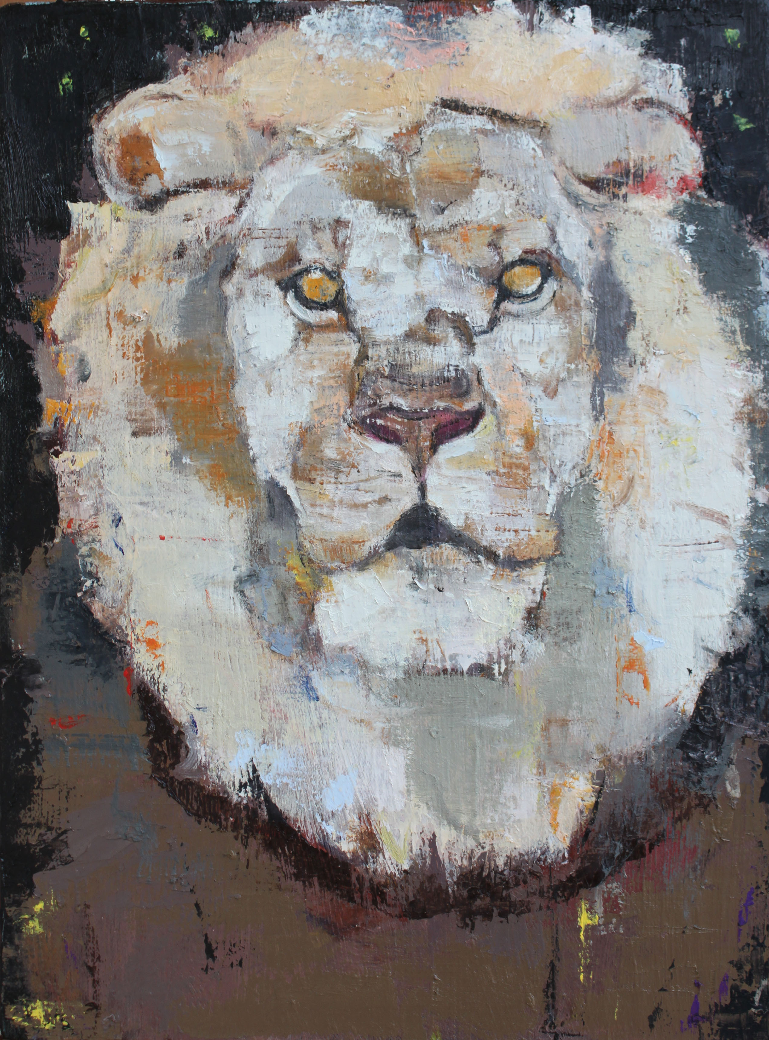 褚先宇 《狮子》40x30cm 布面油画 2019年