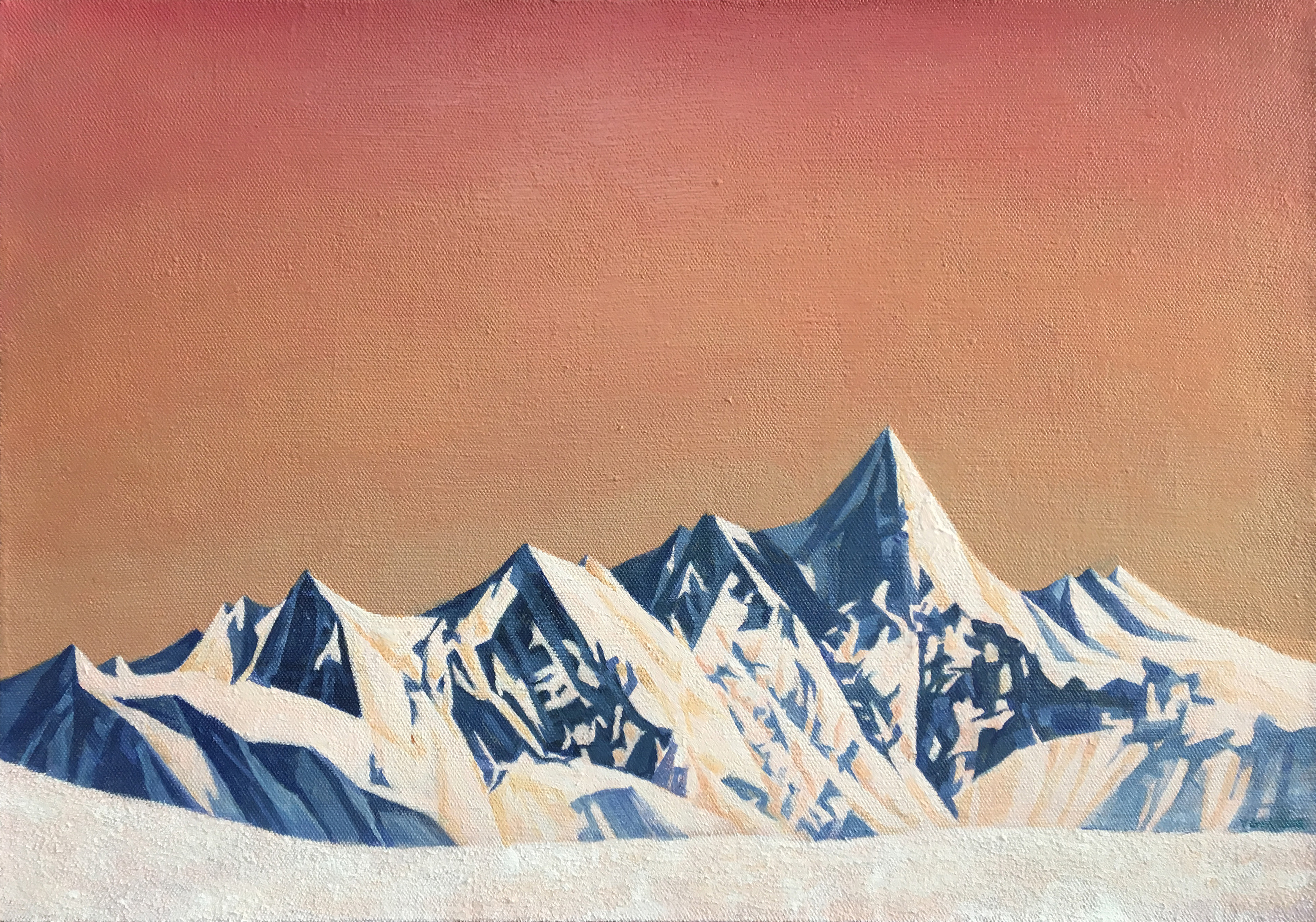 21--南迦巴瓦》-杨光迈风景油画-布面(2020年作)】杨光迈雪山系列作品