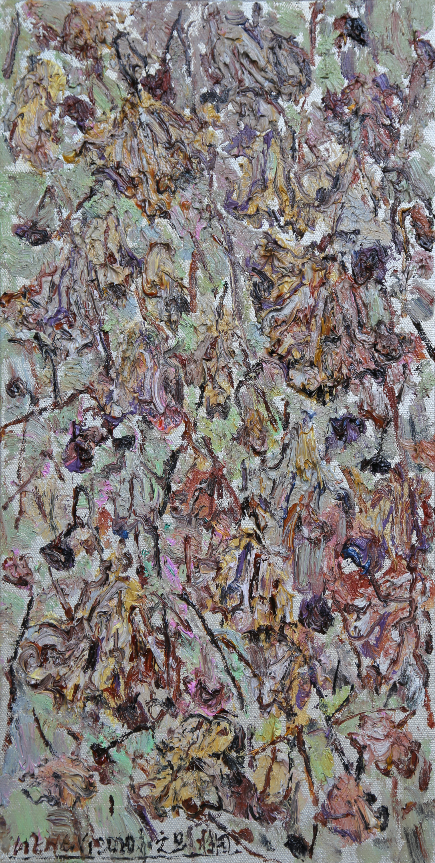 50x100cm (3)-耿翊風景油畫-布面(2019年作)】耿翊荷塘,殘荷系列作品