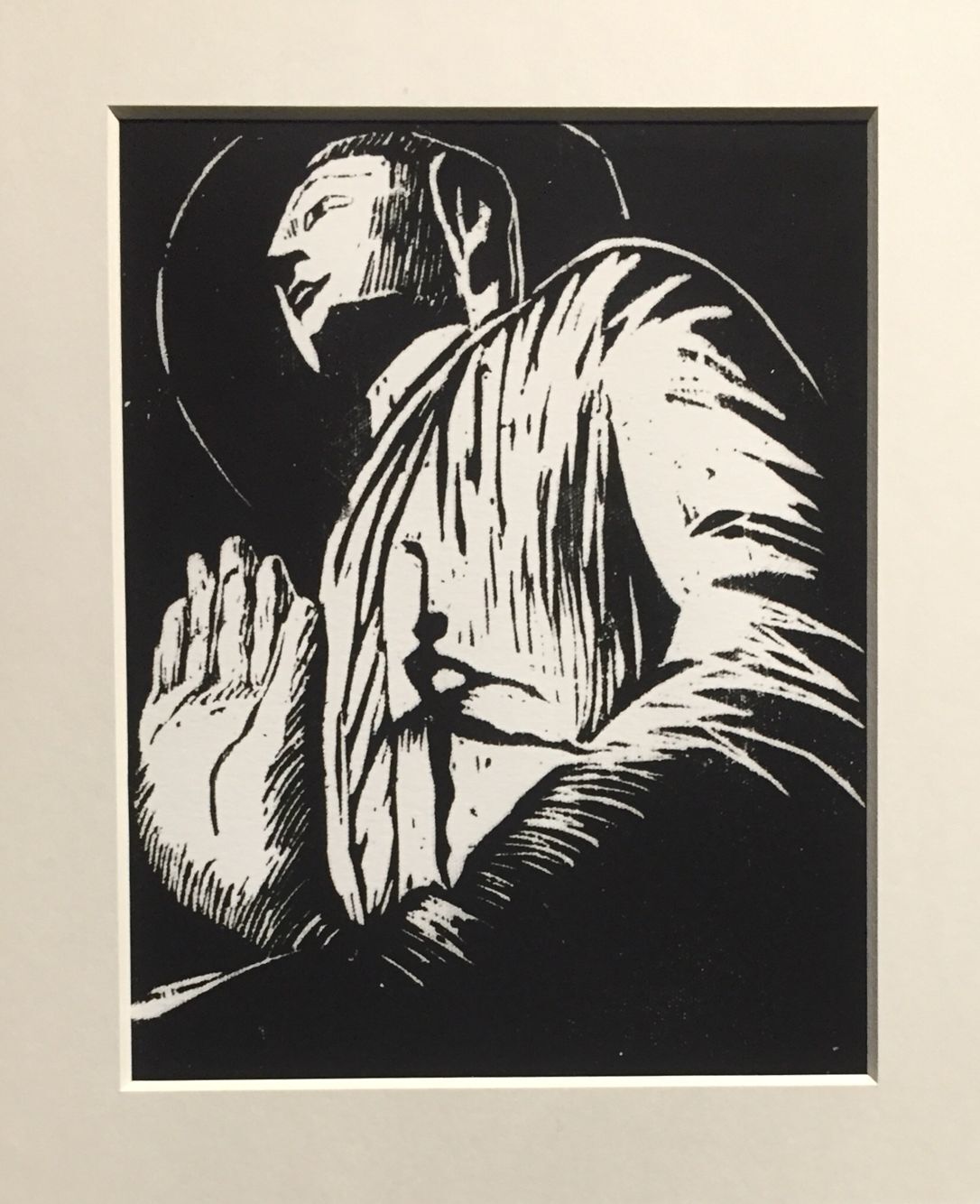 马德升 《佛像》(复制品) 1979年木刻版画