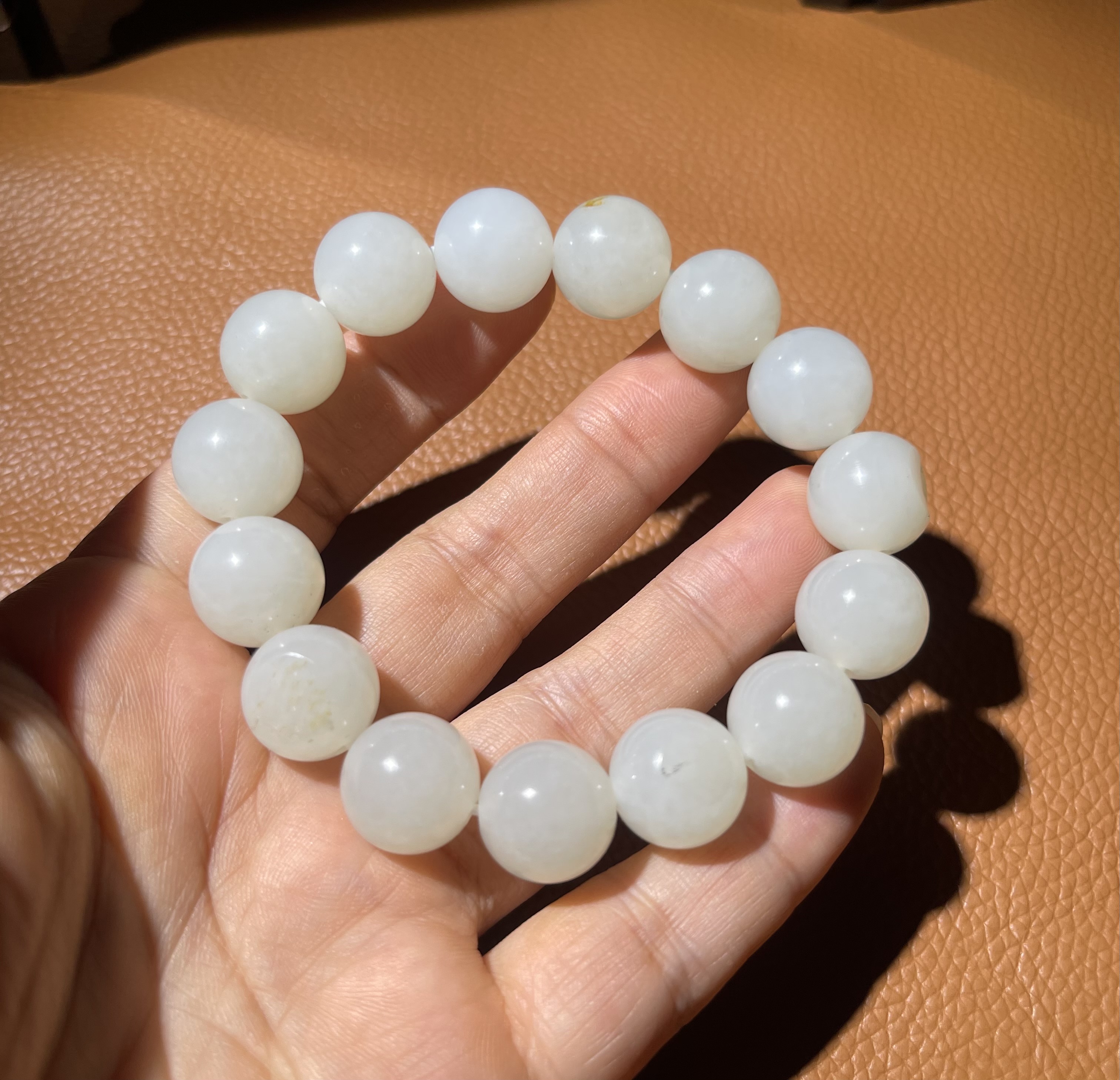 卡14洒金皮圆珠手串 