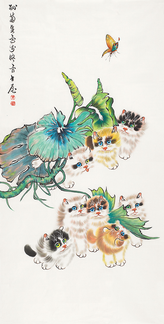 捕蝶图