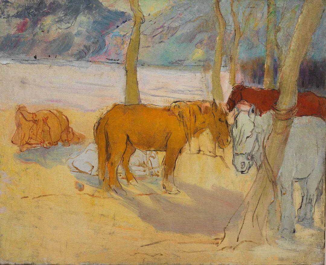 《家乡的鱼》196249×44厘米木板油画《自画像》--节选自袁运生先生