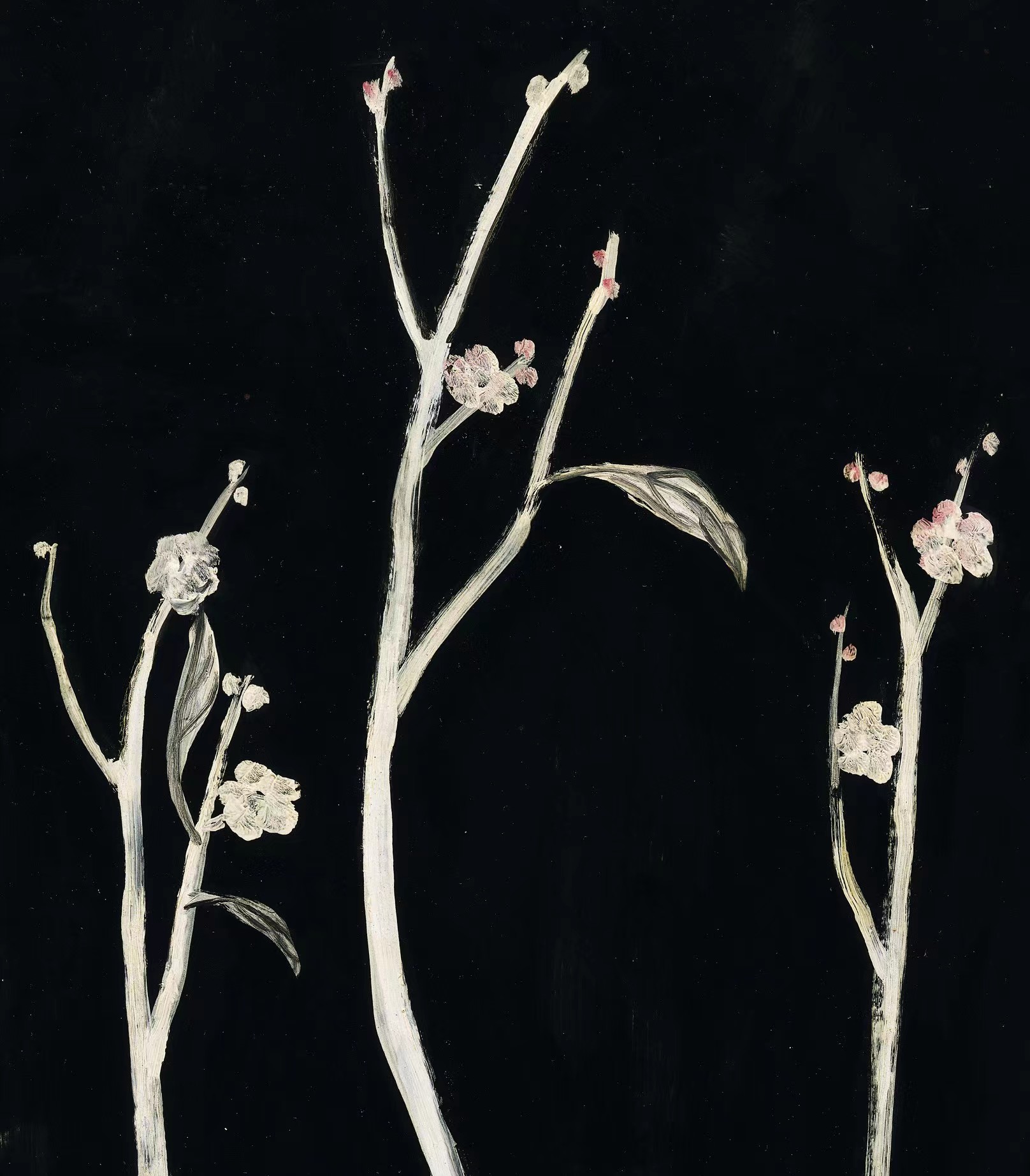 常玉尽管使用着油画媒介,却在花卉的枝干中展示着中国传统书法的用笔