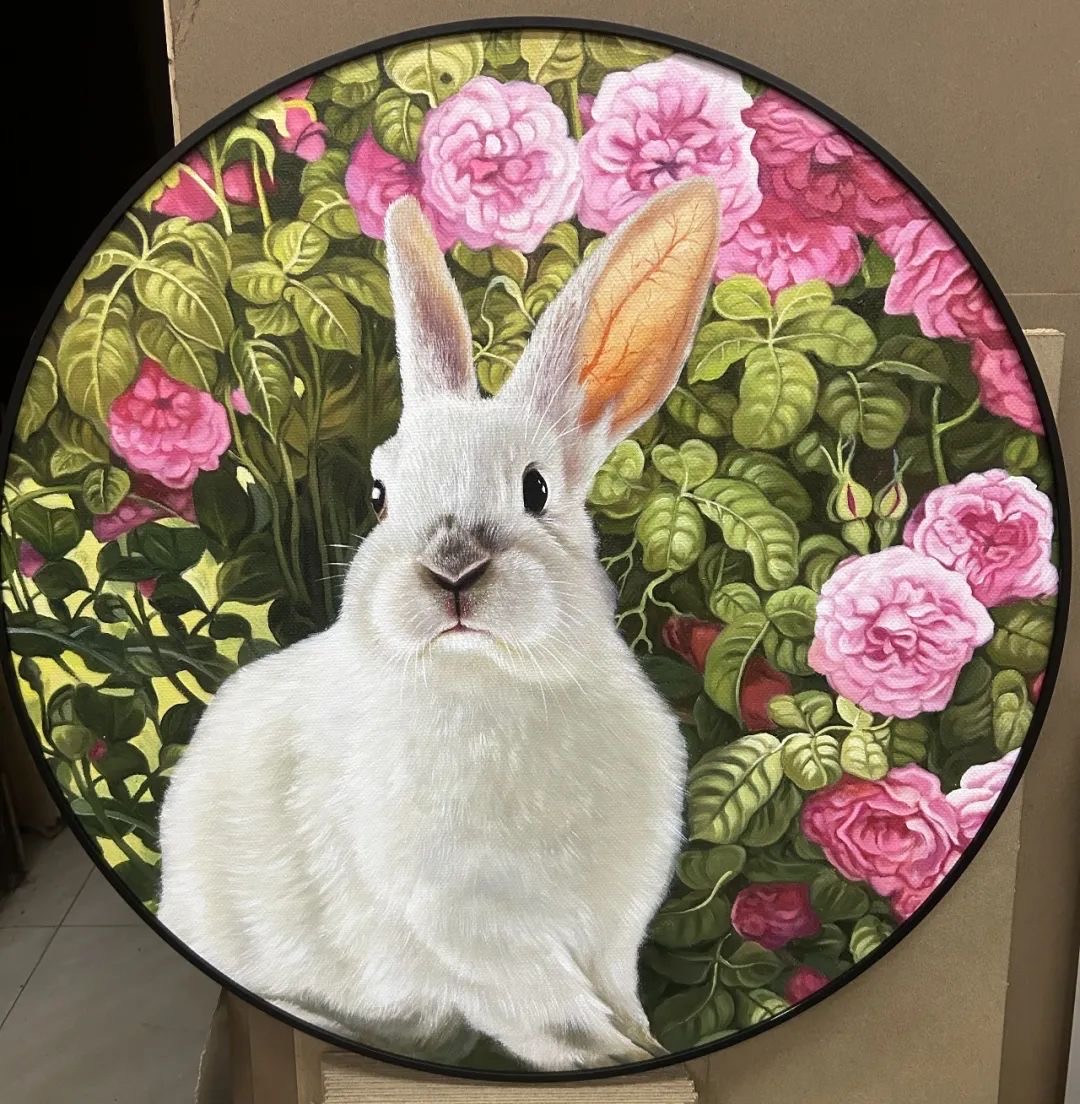 兔闻花香兔年画兔说兔