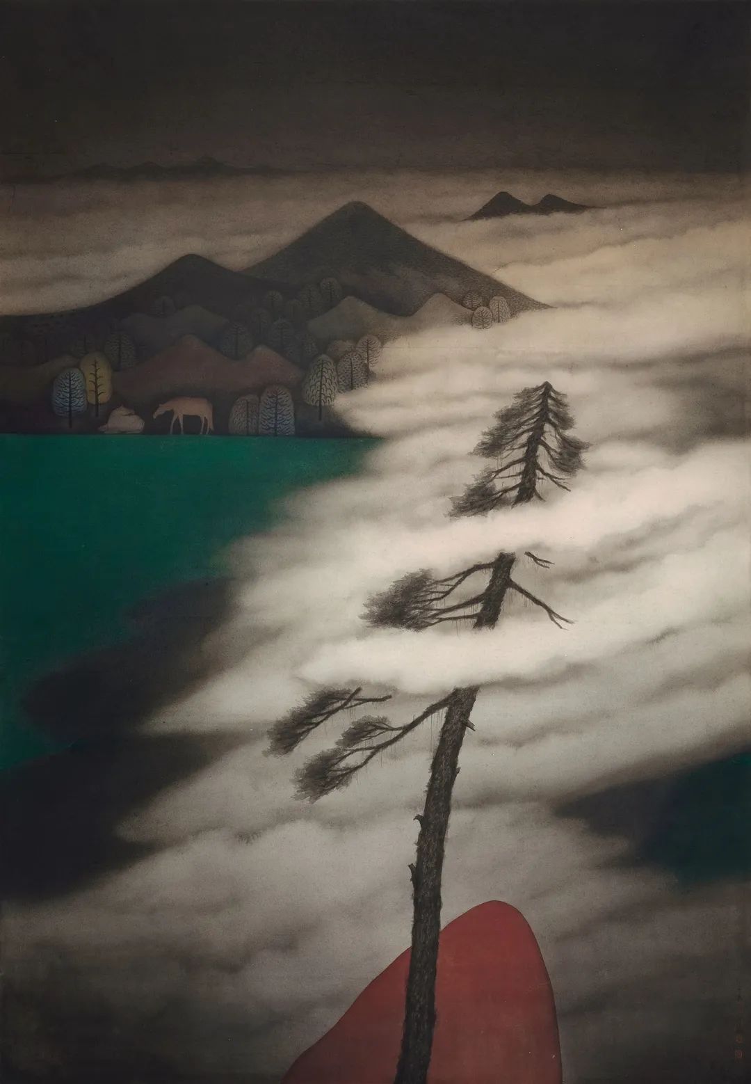 247x70cm 纸本设色傅颍川《洞天福地》61x32cm 纸本设色谭斐《西藏