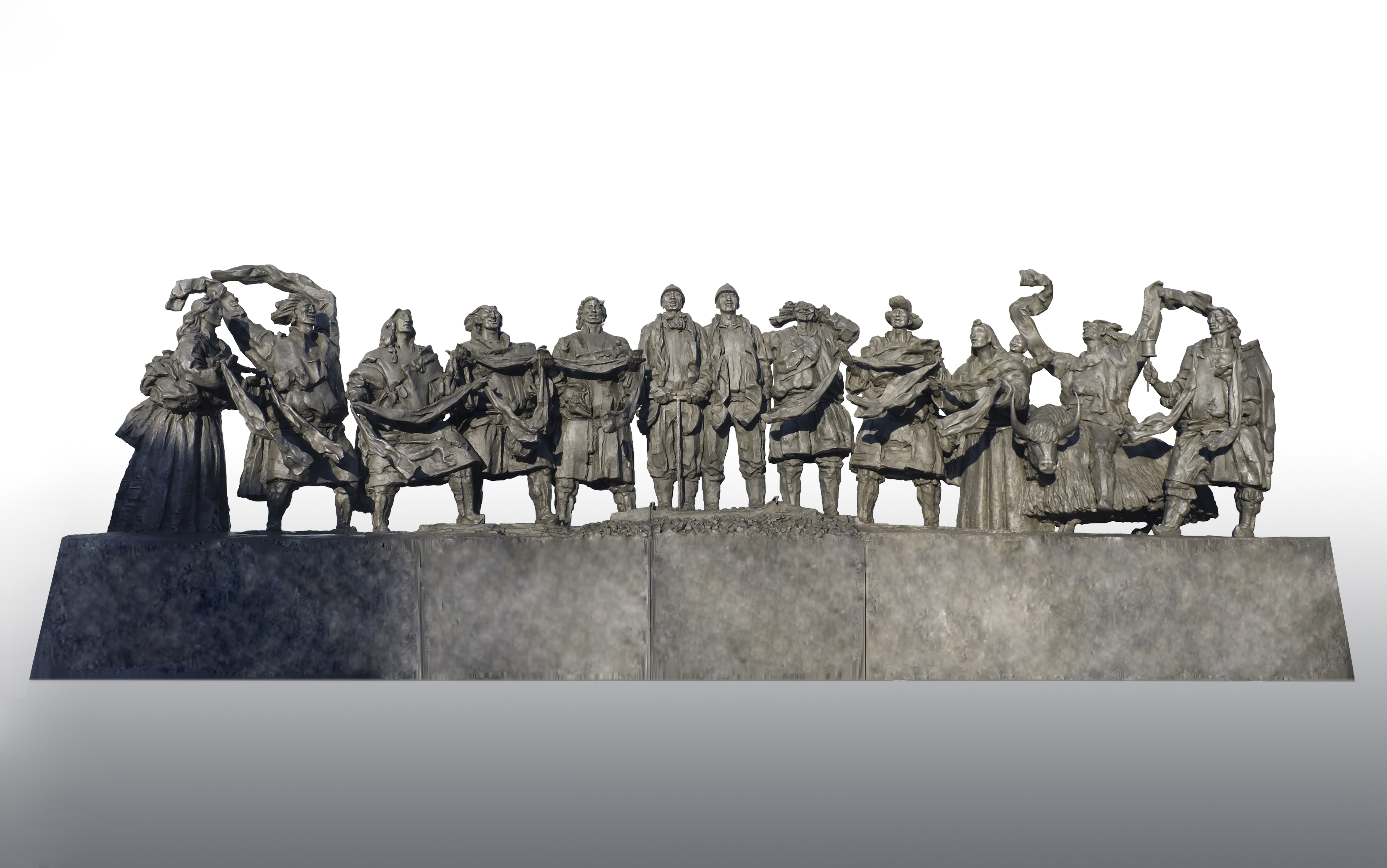 的大歌》高160cm,汉白玉 耐候钢陈邦彦《虚拟人生》尺寸依现场调整