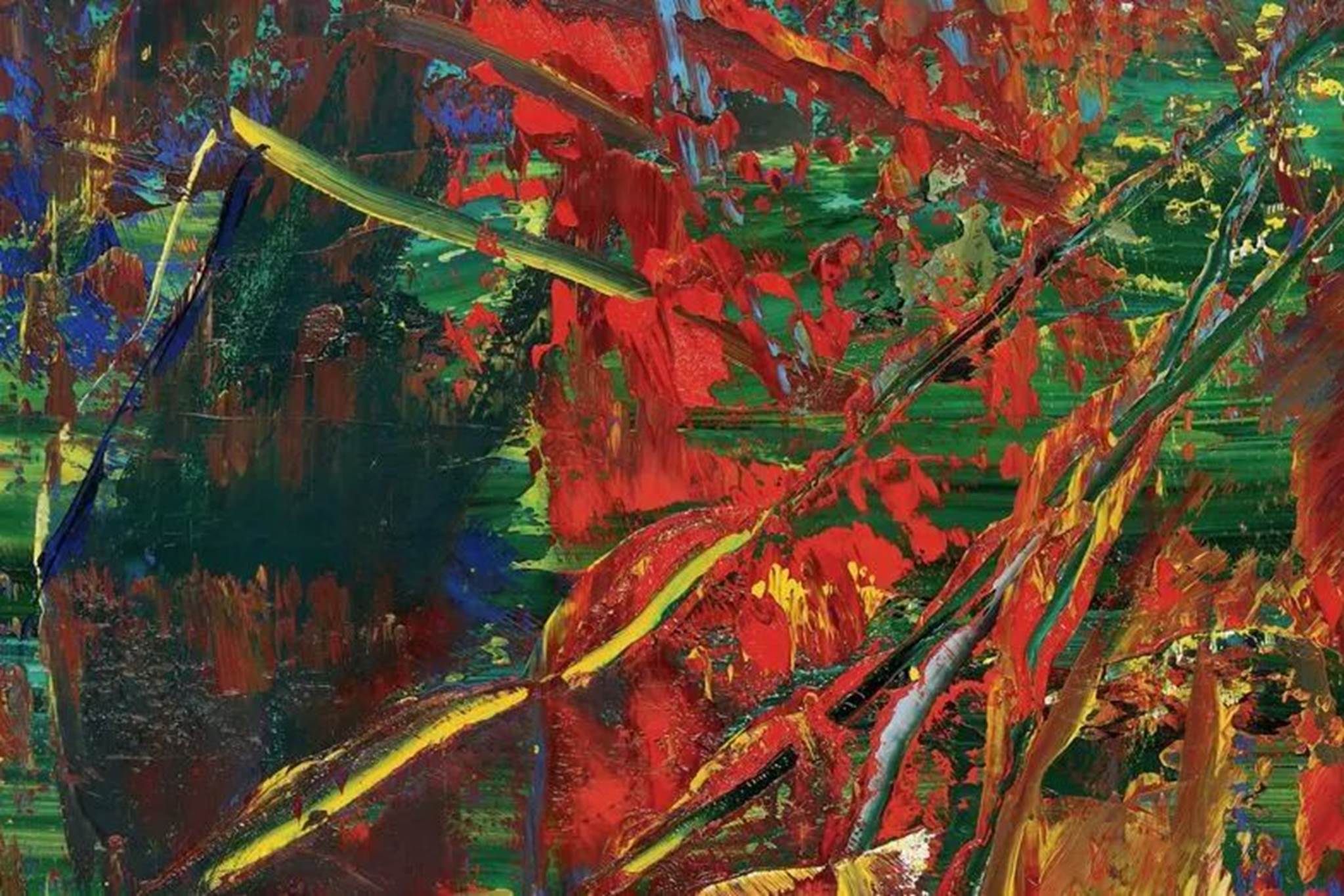 底部枝丫状笔触格哈德·里希特是最重要的在世艺术家之一,在其超过一