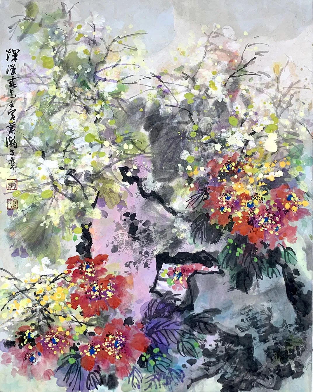 烂漫春色45x57cm明月双飞68x138cm清新幽境53x53cm秋风起兮秋荷劲放69