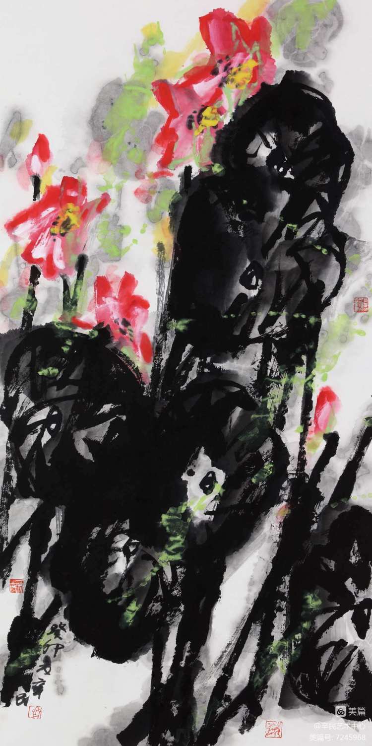 辛民艺术中心师生荷花主题创作作品选