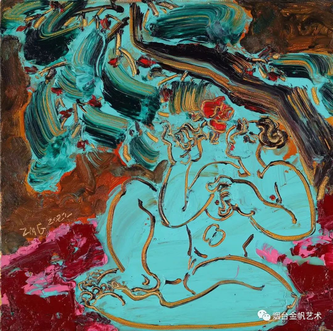 之一30x20cm布面油画2021盛夏40x30cm布面油画2022赵梦歌展览作品策展