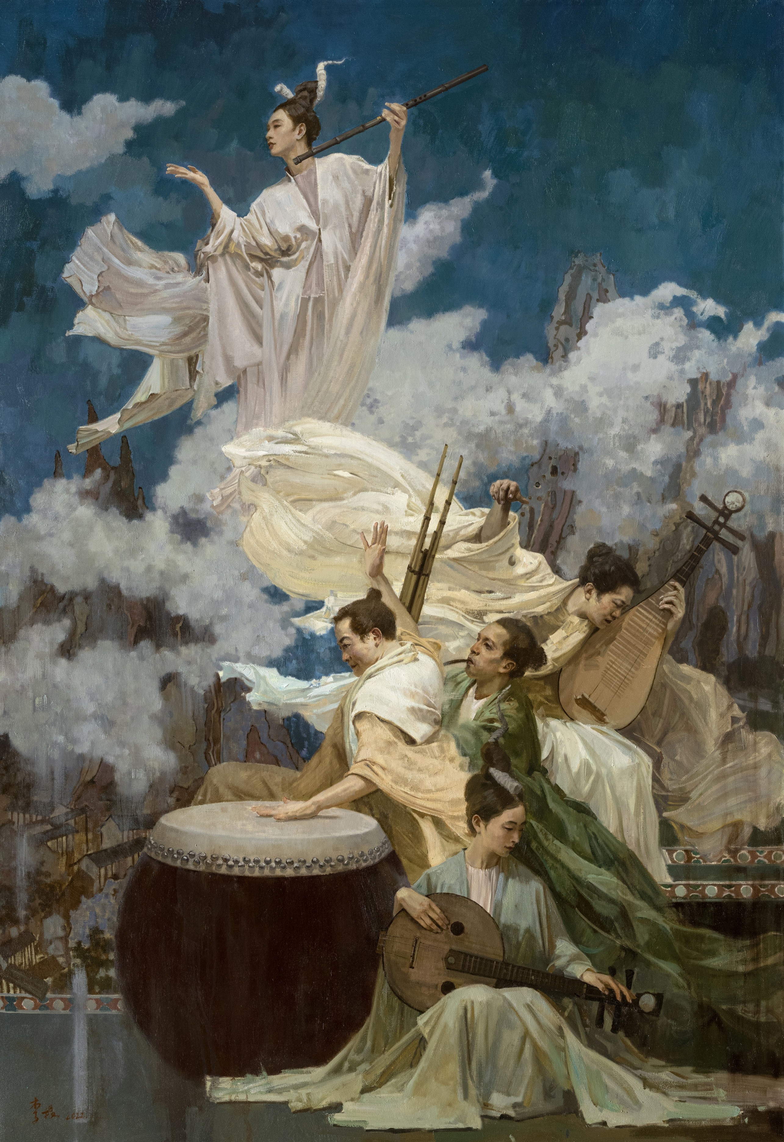 中国画 213×433cm何小薇 上生·新所 油画 145×195cm路宏 可以坐下