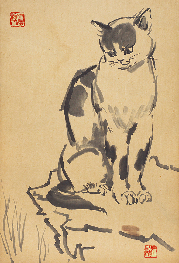 猫-习徐悲鸿先生画猫