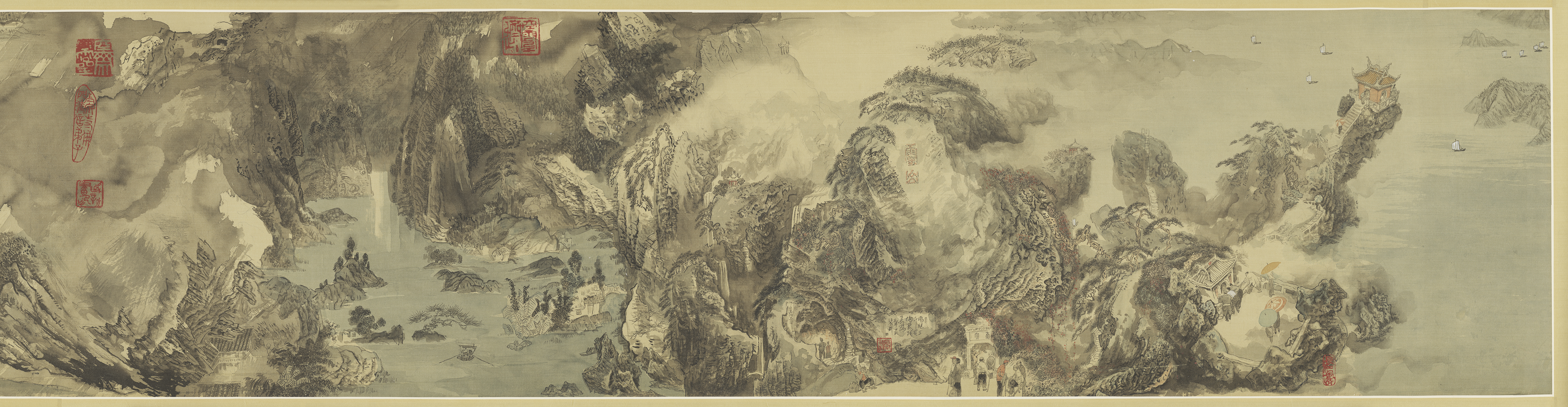 在决赛现场,伴随着大屏上汪国新老师的工笔国画卷轴缓缓展开,清江画廊