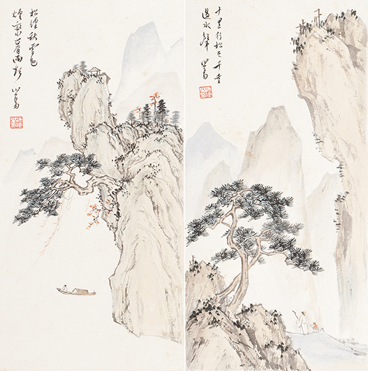 溥心畬对屏