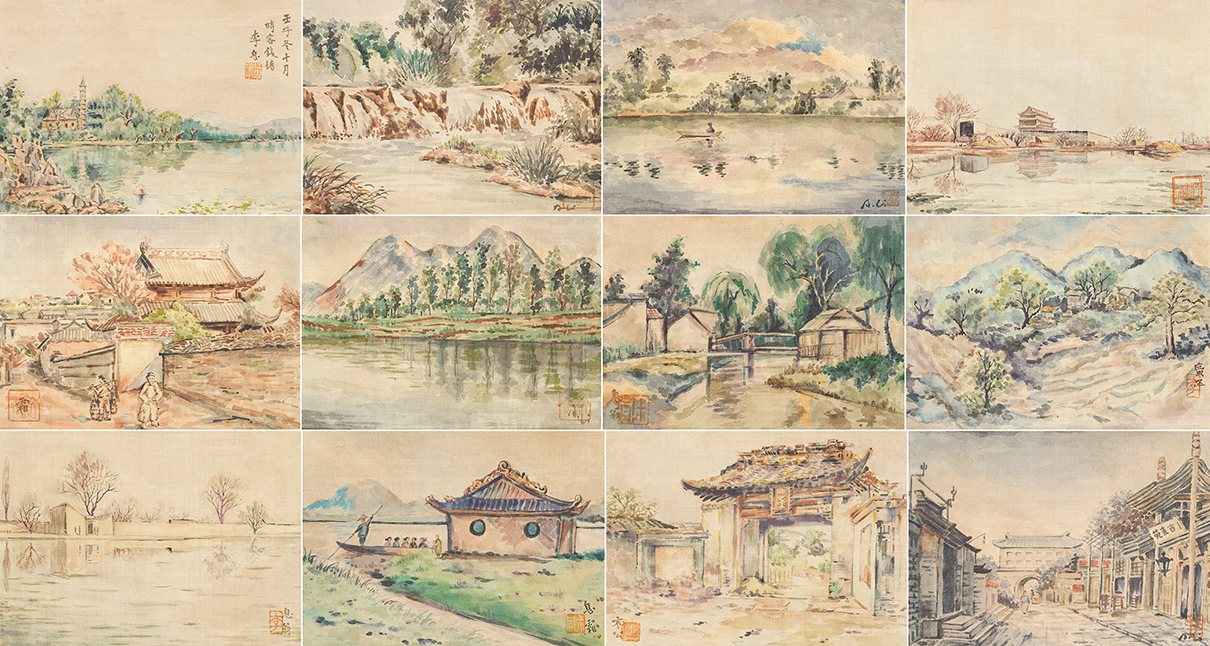 《李叔同水彩风景册》